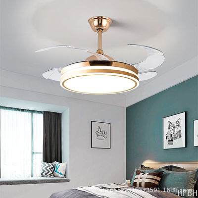 Crystal Chandelier Ceiling Fan 52 Inch Bluetooth Mute Ceiling Fan Remote Control