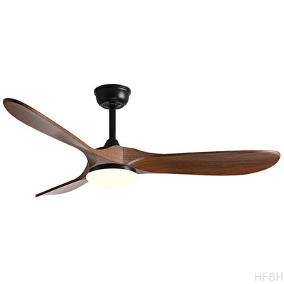 110V 220V Modern Ceiling Fans With LED Lights Timber DC Motor Remote Control