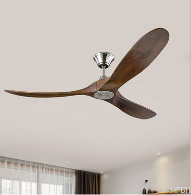 110V 220V AC Solid 3 Blade Wooden Ceiling Fan 52 Inch 56 Inch 60 Inch With Light