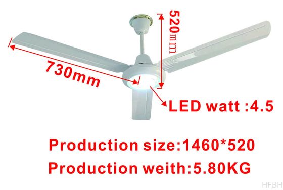 12V BLDC Ceiling Fan 56 Inch Solar DC Ceiling Fan With LED Light
