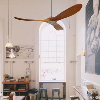 3 Wooden Blade Modern LED Ceiling Fans Indoor Outdoor Patio Ceiling Fan 60 Inch
