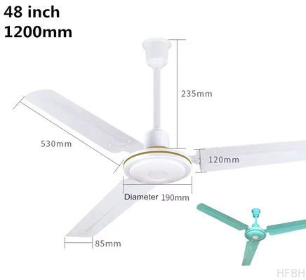 Smart 42 Inch Modern LED Ceiling Fans Electric Power Source 220V Iron Blade