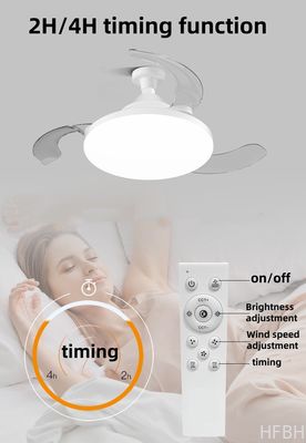 3 Color Stepless Dimming Invisible Blade Ceiling Fan With LED Light And Remote