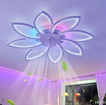 72W Dreaming Colorful Ceiling Fans With Lights , APP Rmt Ctrl Dimmable LED Smart Ceiling Fan Light