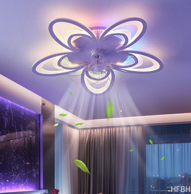 72W Dreaming Colorful Ceiling Fans With Lights , APP Rmt Ctrl Dimmable LED Smart Ceiling Fan Light