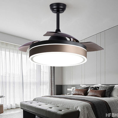 Invisible Ventilador Ceiling Fan 42 Inch 52 Inch Dimmable Retractable Ceiling Fan With Light