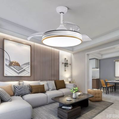 Invisible ABS Blade Ceiling Fan 42 Inch Decorative LED Remote Control Ceiling Fan With Light