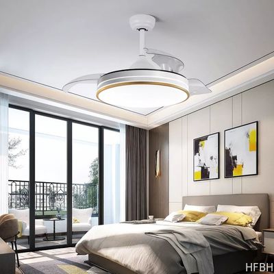 Invisible ABS Blade Ceiling Fan 42 Inch Decorative LED Remote Control Ceiling Fan With Light