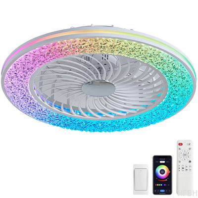 72W Super Bright APP LED Smart Ceiling Fan Light For Bedroom Apartment Villa