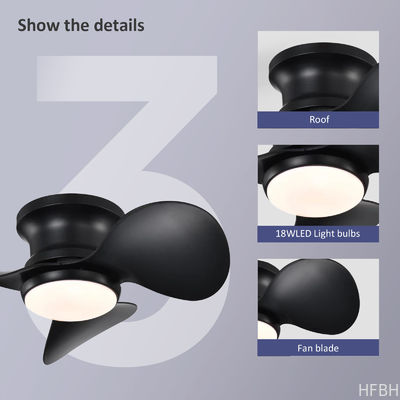 Dimmable LED Flush Mount Ceiling Fan With LED Light Customized