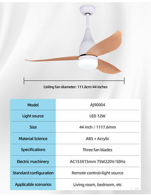 Decorative Flush Mount LED Ceiling Fan , DC Ceiling Fan With Light And Remote