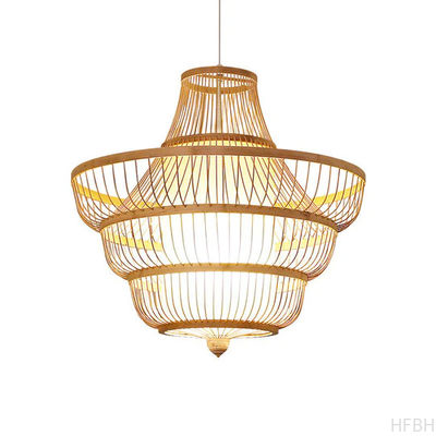 Bedroom Living Room Flush Mount LED Ceiling Fan / Rattan Ceiling Fan With Light