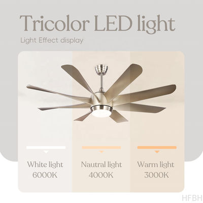 60 Inch ABS 8 Blade Luxury Modern Nordic Ceiling Fan , BLDC LED Ceiling Fan With Light
