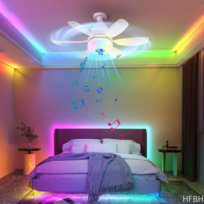 Intelligent Dimming Home Decoration Ceiling Fan , Moving Head 360 Rotating Ceiling Fan