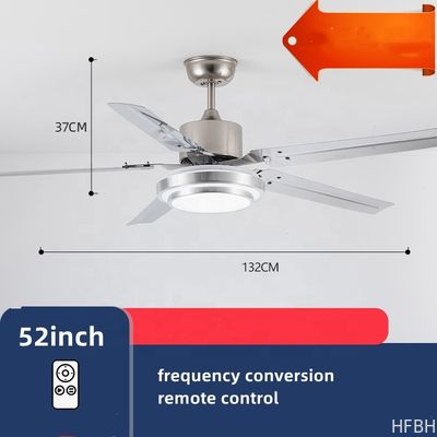 220V Home Ceiling Fans 52 Inch Five Metal Blade Ceiling Fan With Light