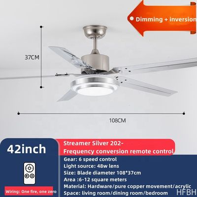 220V Home Ceiling Fans 52 Inch Five Metal Blade Ceiling Fan With Light