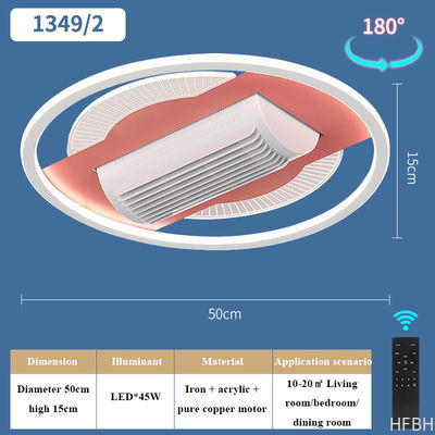 Remote Control Home Ceiling Fans 45W LED Silent Ceiling Fan With Light