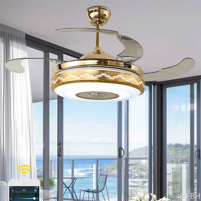 Invisible Blade Living Room Decorative Ceiling Fan , Modern Enclosed Ceiling Fan With Light