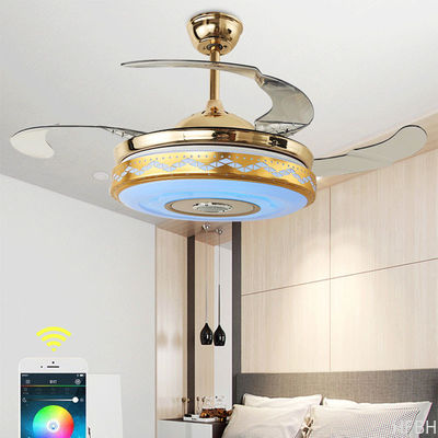 Invisible Blade Living Room Decorative Ceiling Fan , Modern Enclosed Ceiling Fan With Light