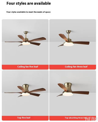 42/52 Inch 3/5 Straight Blades Wooden Leaf Ceiling Fan Remote Control
