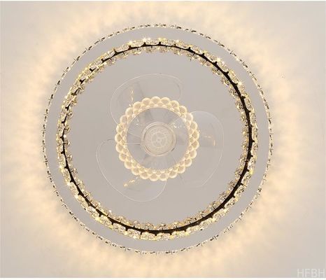 Light Luxury Crystal Ceiling Fan Light Nordic Silent Concealed Ceiling Fan With Light
