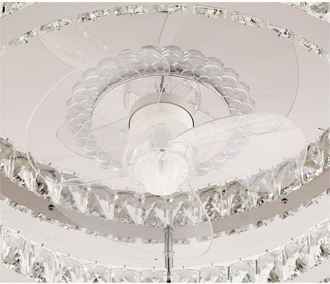 Light Luxury Crystal Ceiling Fan Light Nordic Silent Concealed Ceiling Fan With Light