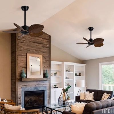 Custom Dining Room Ceiling Fans Remote Control ABS Retro Smart Home Ceiling Fan Light