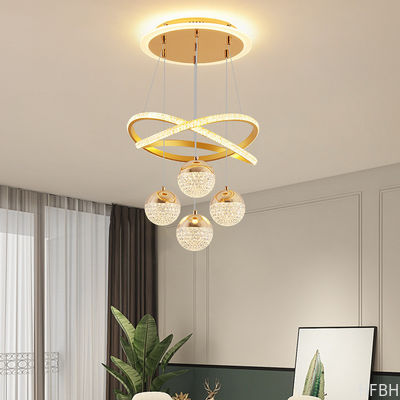 Custom Crystal Ceiling Fan Light , Chandelier Ceiling Fan With Pendant Light