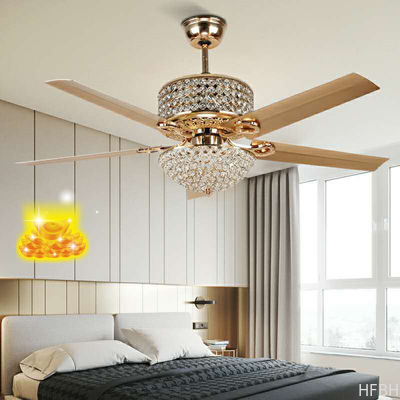 Modern Crystal Ceiling Fan With Light And Remote , 3 Light Ceiling Fan Remote Control