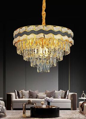 Retractable Crystal Chandelier Ceiling Fan With Light And Remote Control