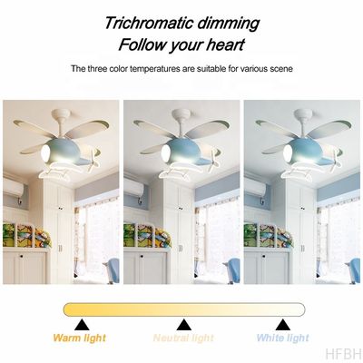 Custom Helicopter Ceiling Fan Light , Airplane Ceiling Fan Remote Control For Kids Room