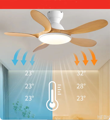Classic 42'' Flush Mount Wood Ceiling Fan With 5 Blades 20cm Tall Hugger Pattern Remote Control