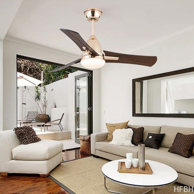 42 Inch High Power 3 Blades Wooden Ceiling Fan With Light And Remote Control