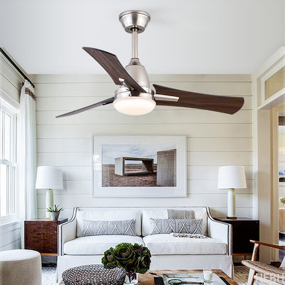 42 Inch High Power 3 Blades Wooden Ceiling Fan With Light And Remote Control