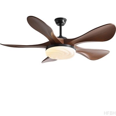 Cream Wind Wooden Blade 48 Inch Ceiling Fan With Light And Remote Control