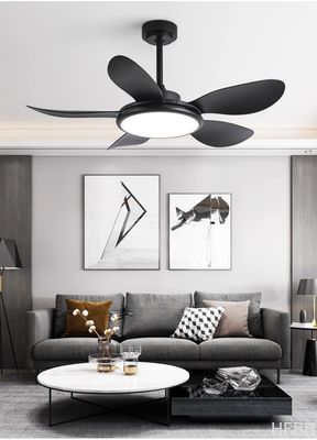 Large Wind Power Electric Fan Pendant Light Five Leaf Solid Wood Ceiling Fan