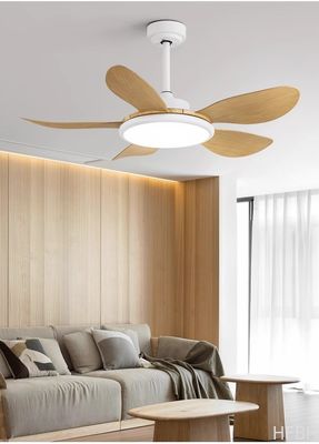 Large Wind Power Electric Fan Pendant Light Five Leaf Solid Wood Ceiling Fan