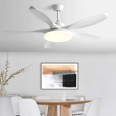Minimalist Wooden Blade Ceiling Fan 46 Inch 5 Blades Household Integrated Fan Pendant Light