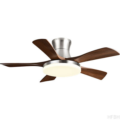 Vintage Solid Wooden Blade Ceiling Fan 40 Inch Chinese Style Intelligent Fan Light