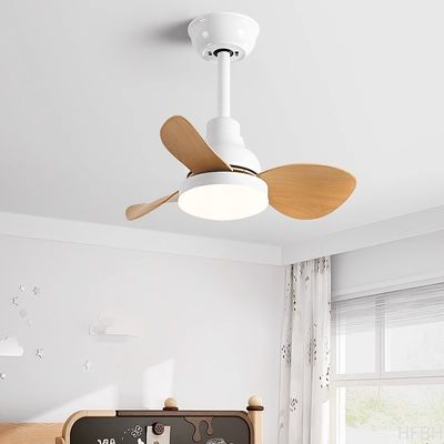 Solid Wood Ceiling Fan 22 inch Silent Fan Pendant Light Variable Frequency