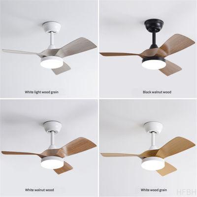 32 Inch Simple Frequency Wooden Blade Ceiling Fan Conversion Nordic Home Fan Light