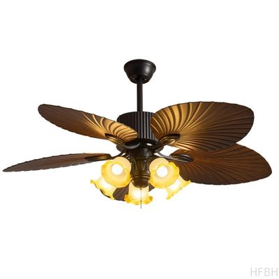 Lotus Leaves Ceiling Fan Remote Control Palm Leaf Ceiling Fan With Light