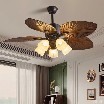 Lotus Leaves Ceiling Fan Remote Control Palm Leaf Ceiling Fan With Light