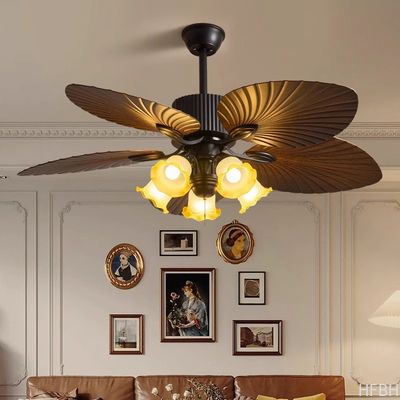 Lotus Leaves Ceiling Fan Remote Control Palm Leaf Ceiling Fan With Light