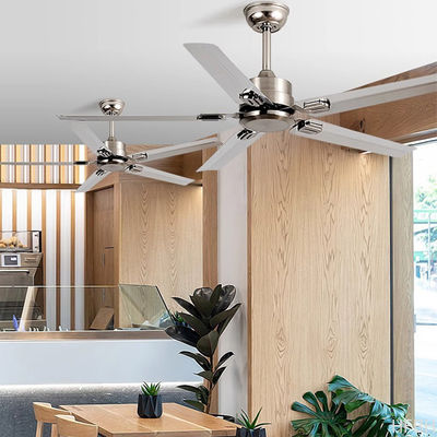 NEW Style 48 52 56 Inches Dc Ac Modern Indoor Energy Efficient Stainless Steel/wood Blades Ceiling Fan With Led Light