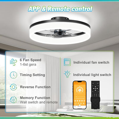 19.7 Inch Invisible Nordic Simple Led Ceiling Cell Fan with Lamp with Led Lighting Led Lamp Classic and Remote