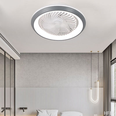 Modern LED Lights Enclosed Ceiling Fan with 6 Wind Speeds Bladeless Fan Chandelier for Bedroom Living