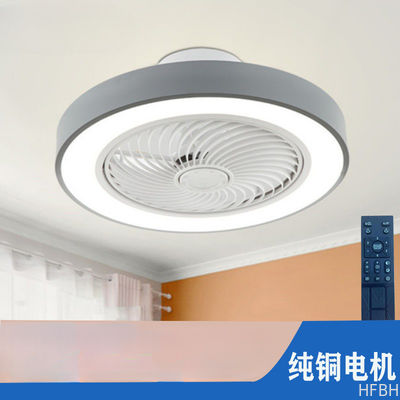 Macaron 110V Led Invisible Nordic Lighting Living Room Children Bedroom Ceiling Fan Lamp