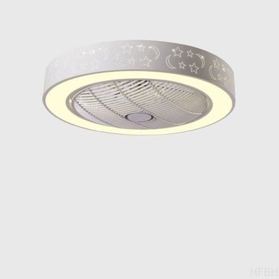 HFBH LED Ceiling Fan Bedroom pink Color Child Room Design Simple Safety Ceiling Fan