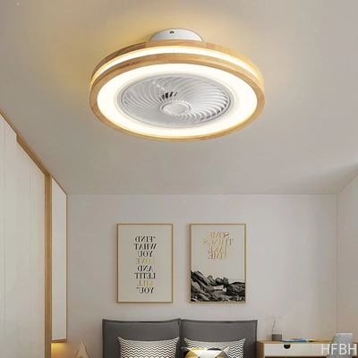 New Bedroom Wood LED Ceiling Fan Lamp with Remote Control Home Decorative Lighting Fans Ceiling Fan with Light